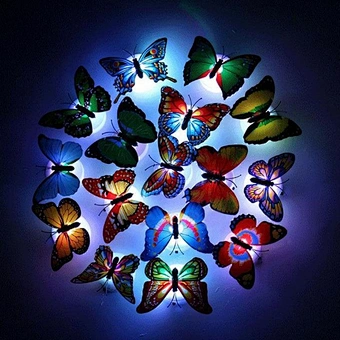 Pasteable Lamp Luminous Decorative Home Decoration Wholesale Beautiful Decal Wall Sticker Lighting Led 3d Butterfly Led Light