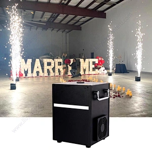 Dj Event Club Cold Wedding Spin Indoor Cool 4 Piece Road Case Fireworks Mini Dmx Spark Charging Base Sparkler Machine