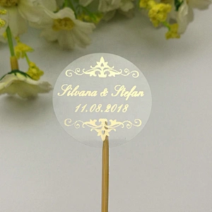 Real Shiny Gold Foil Customized Your Names and Date Wedding Invitations Seals Candy Favors Gift Boxes Label Sticker