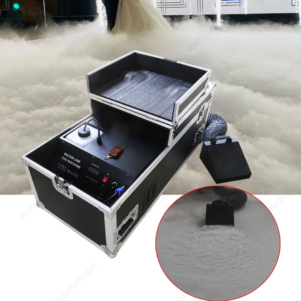 Water Based Dual Output Wedding Party Bubble Gun Dj Halloween Stage Lying Ice Dry Fogging 3000w Hazer Smoke Low Fog Machine