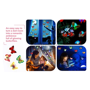 Pasteable Lamp Luminous Decorative Home Decoration Wholesale Beautiful Decal Wall Sticker Lighting Led 3d Butterfly Led Light