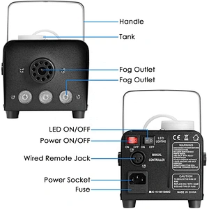 Dj Dmx Film Making Stage Liquid Mist Photography Professional Remote Control Haze Led Wash Effect Fog 500w Mini Smoke Machine
