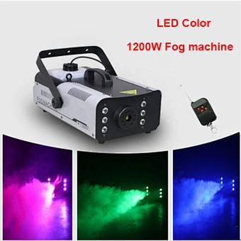1200W Stage Light Fog Machine with RGB 6LEDs Stage Light Smoke Haze Generator Remote Controlled Stage Effect Equipment