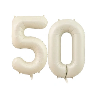 32 Inch Number Balloon Cream Caramel Color 1-9 Digital Rose Gold White Foil Globos Baby Shower Adult Kids Happy Birthday Party