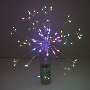 Christmas Battery Led Firework Starburst String Light Firework Copper Wire Strip Lights Wedding Decoration LED Fairy Lights