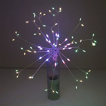 Christmas Battery Led Firework Starburst String Light Firework Copper Wire Strip Lights Wedding Decoration LED Fairy Lights