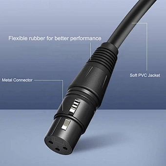 3Pin XLR Microphone Cable Male To Female Mic Black Audio Cable HIFI XLR Cable OEM Custom Low Noise Interference Flexible