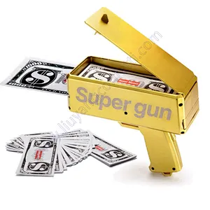 100 PCS Play Money Make It Rain Cash Shooter Spray Money Gun Toy