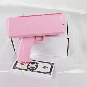 Money Gun Spray Shooter Super Toy Gold Cash Flying Machine Custom Customization Shoot Red Real Dispenser Pink Box Throwing Rain