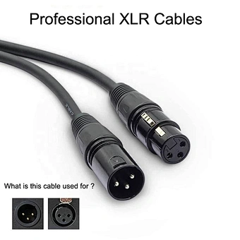 3Pin XLR Microphone Cable Male To Female Mic Black Audio Cable HIFI XLR Cable OEM Custom Low Noise Interference Flexible