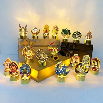 Muslim Ramadan Kareem Decoration 2024 Candle Led Lights Eid Mubarak for Home Eid Al-Fitr Aid Moubarak Decor Party Supplies