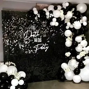 Amazing Decoration Air Moving Prop Stunning Iridescent Wedding Mirror Rose Gold Backdrop 3d Disco Shimmer Sequin Wall Panel