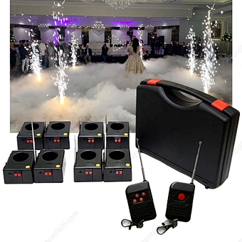 Dj Sparkler Wireless Remote Control Concert Equipment Spark Fountain Stage Indoor 8 Cues Wedding Cold Pyro Fireworks Machine