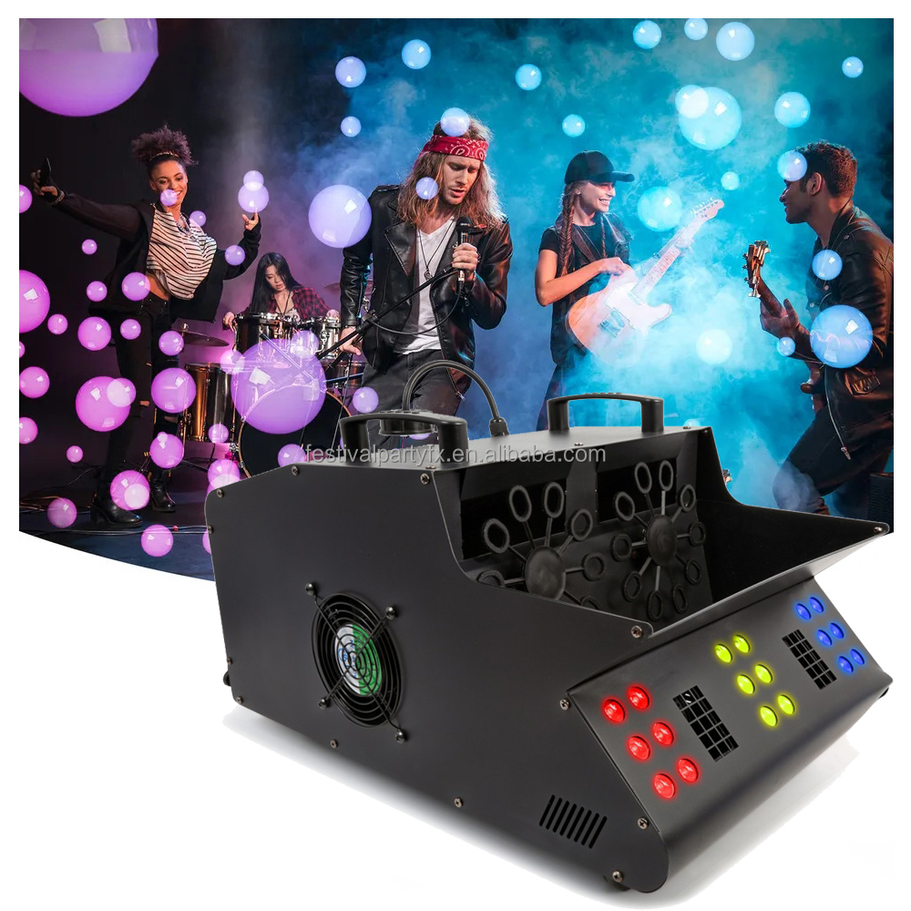 Led Light Concert Equipment 1500w Rgb Fog Smoke Bubble Machine For Wedding Stage Party