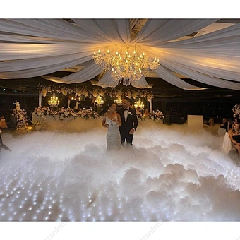 Water Based Dual Output Wedding Party Bubble Gun Dj Halloween Stage Lying Ice Dry Fogging 3000w Hazer Smoke Low Fog Machine
