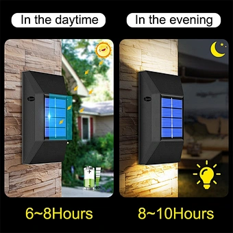 Outdoor Super Bright Ip65 Waterproof Household Garden Yard Decoration Lighting Up Down Luminous 6 Led Solar Wall Lamp Light