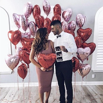 18inch pure color balloons love red Heart balloon aluminum foil ballons for wedding Valentine's Day love decoration globos