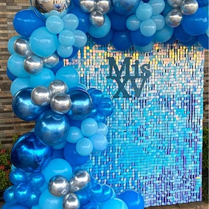 Panel Shimmer Backdrop Square Decoration Iridescent Decorative Red Glass Double Sensory Flip Fabric For Kids Sequins Wall