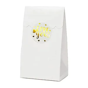 Gift Decoration Roll Gold Foil Stamping Label Waterproof Paper Custom Printing Happy Valentine's Day Self Adhesive Sticker