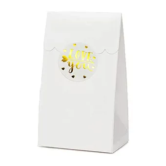 Gift Decoration Roll Gold Foil Stamping Label Waterproof Paper Custom Printing Happy Valentine's Day Self Adhesive Sticker