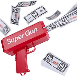 Super Playing Make It Rain Handheld Gundispenser Shooter With 100 Pcs Paper Dollar Bill Play Toy Gold Cash Cannon Money Gun