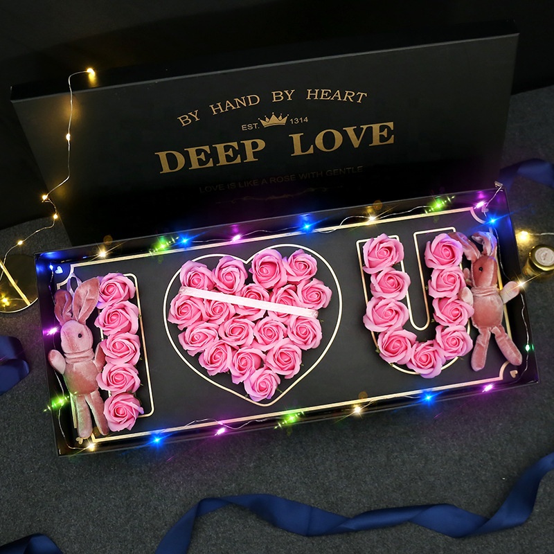 Floral Boxes Custom Packaging Wedding Valentines Day Gift 2023 Luxury Arrangement Rose For Bouquets I Love You Flower Box