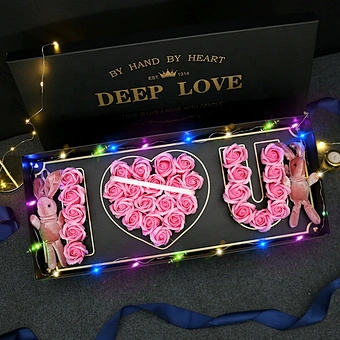 Floral Boxes Custom Packaging Wedding Valentines Day Gift 2023 Luxury Arrangement Rose For Bouquets I Love You Flower Box