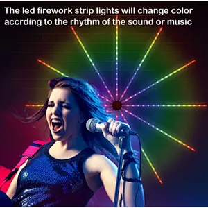 dreamcolor music voice sync smart waterproof rgbic rgb fireworks Firework led strip lights with remote for Bar Party Holiday