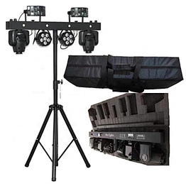 Disco Music Festival moving head rack T holder stand 4 dj lighting stage light system with rack and carry bag