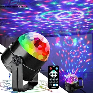 Sound Activated Rotating Disco Ball Dj Party Led Rgb Magic Bola Stage Effect Projector Light With Plug For Wedding Room Party
