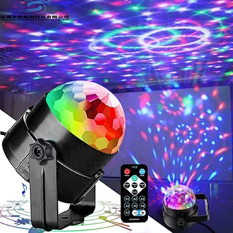 Sound Activated Rotating Disco Ball Dj Party Led Rgb Magic Bola Stage Effect Projector Light With Plug For Wedding Room Party