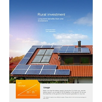 Panneau Solaire Solar Panel With Battery Mono Crystalline Material Photovoltaic Panel Solar Energy System Paneles Solares