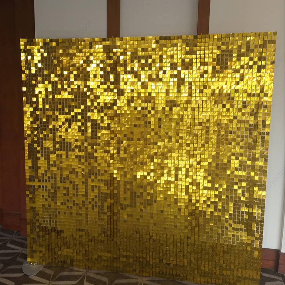 Sequin Backdrop Premium Clear Back Black Lentejuelas Mirror 7*7ft Package Wedding Birthday Party Events Gold Shimmer Wall Panel