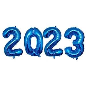 Happy New Year 2023 Numbers Balloons Decoration Numbers 2023 Foil Balloons Merry Christmas Celebration 16inch 32inch