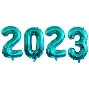 Happy New Year 2023 Numbers Balloons Decoration Numbers 2023 Foil Balloons Merry Christmas Celebration 16inch 32inch