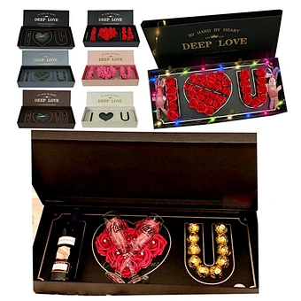 Floral Boxes Custom Packaging Wedding Valentines Day Gift 2023 Luxury Arrangement Rose For Bouquets I Love You Flower Box