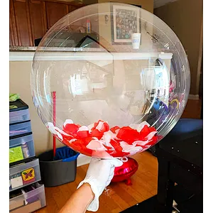 10 18 20 24 36 Inch Stretchable Pvc Balloons Transparent Clear Round Plastic Bubble Bobo Balloon For Party Decoration