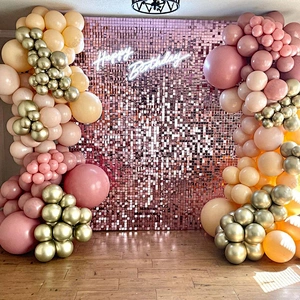 Shimmer Wall Clear Plastic Frame Backdrop Fiesta Decorations Sequins Wall Panels Birthday Baby Shower Wedding Party Decorations