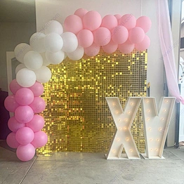 Mirror De Lentejuelas Backdrop Gold Iridescent Decorative Pink 4d Clear Shimmer Sequin Wall Panel Wedding Decoration