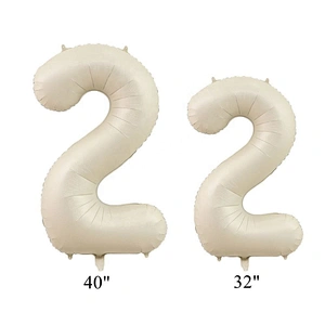 32 Inch Number Balloon Cream Caramel Color 1-9 Digital Rose Gold White Foil Globos Baby Shower Adult Kids Happy Birthday Party