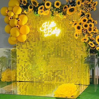 3d Factory Directly Wholesale Air Active Disco Decoration Pet Decorative Shiny Decor Advertising Board Shimmer Sequin Wall Panel