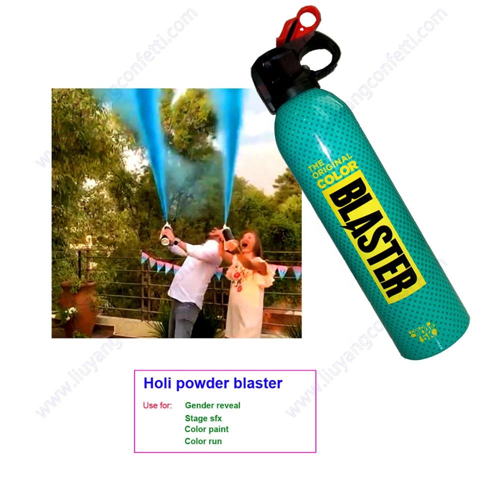 Colorful holi Cannon blaster blue color holi powder for gender reveal baby shower color run stage sfx Party Supplies