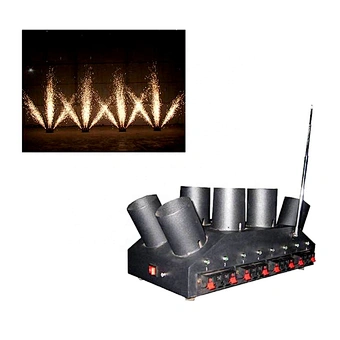 Fan shape double rows remote control indoor pyrotechnic machine cold pyro fountain firework firing systems for stage wedding