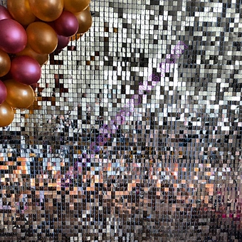 3d Photo Booth Birthday Stage Baby Shower Sparkling Event Decoration Prop Iridescent  Wedding Backdrop Shimmer Sequin Wall Panel