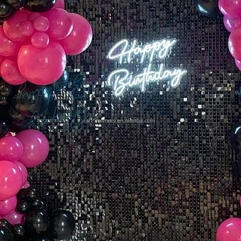 3d Photo Booth Birthday Stage Baby Shower Sparkling Event Decoration Prop Iridescent  Wedding Backdrop Shimmer Sequin Wall Panel