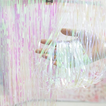Backdrop Decor Hanging Stripes Tinsel String Fringe Shiny Shimmer Party Wedding Birthday Door Decoration Metallic Foil Curtain