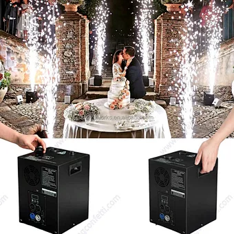 Electronic Cold Pyro Spark Fire Works Sparkler Machine Wedding Event Dmx512 Cold Spark Effect Machine 600W with Wireless Remote