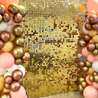 Glitter Shimmer Decorative Air Decoration Gold Pink Rose Active Stunning Iridescent Mirror Backdrop 3d Wall Panel Sequin