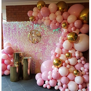 Glitter Shimmer Decorative Air Decoration Gold Pink Rose Active Stunning Iridescent Mirror Backdrop 3d Wall Panel Sequin