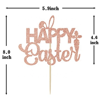 Gift Bucket Cute Bunny Bag Card Sign Insert Theme Party Decoration Banner Baskets Cake Topper Happy Easter